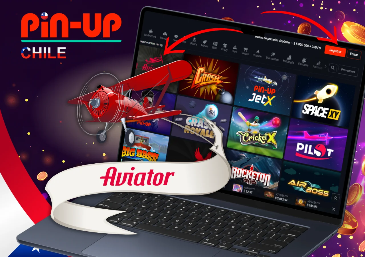 El juego Aviator en Pin-Up Chile, destaca entre otros juegos populares de la plataforma.